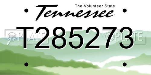 T285273 Tennessee License Plate