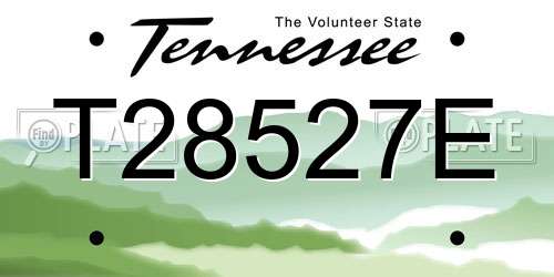 T28527E Tennessee License Plate