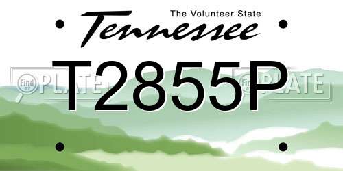 T2855P Tennessee License Plate