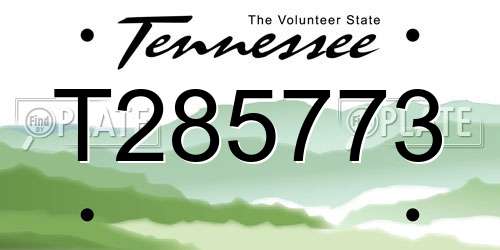 T285773 Tennessee License Plate