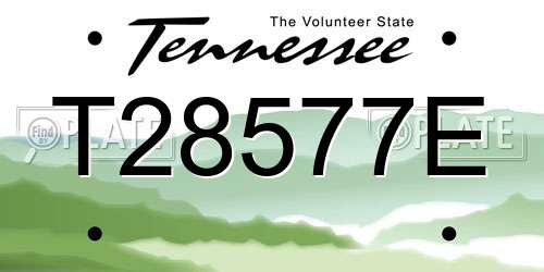 T28577E Tennessee License Plate