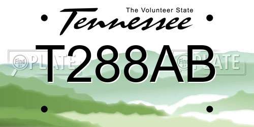 T288AB Tennessee License Plate