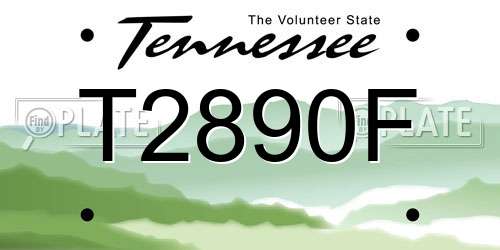 T2890F Tennessee License Plate