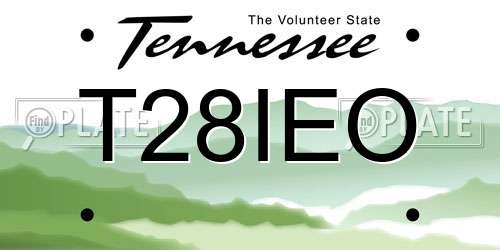 T28IEO Tennessee License Plate
