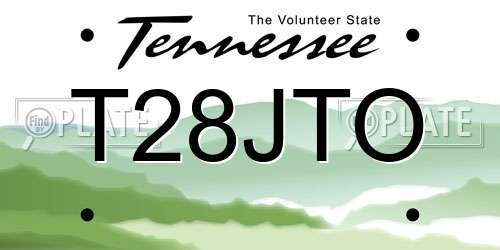T28JTO Tennessee License Plate
