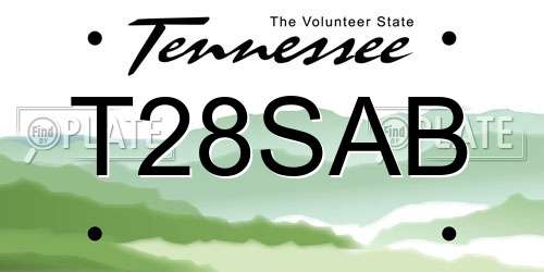 T28SAB Tennessee License Plate