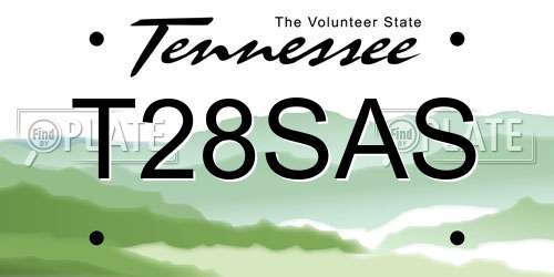 T28SAS Tennessee License Plate