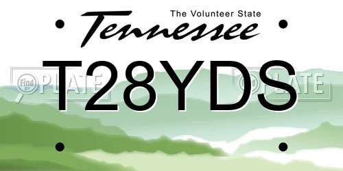 T28YDS Tennessee License Plate