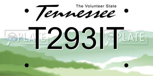 T293IT Tennessee License Plate