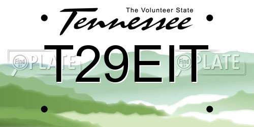 T29EIT Tennessee License Plate