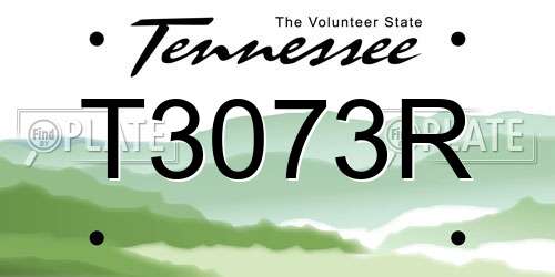 T3073R Tennessee License Plate