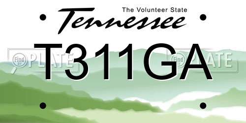 T311GA Tennessee License Plate