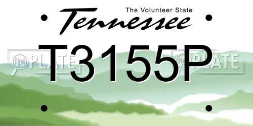 T3155P Tennessee License Plate