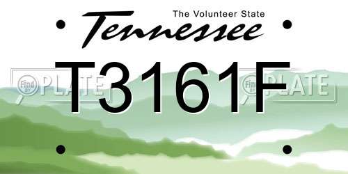 T3161F Tennessee License Plate