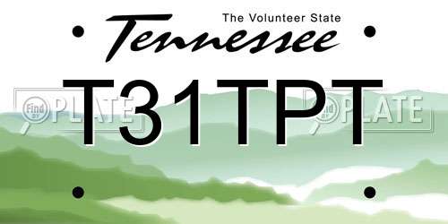 T31TPT Tennessee License Plate