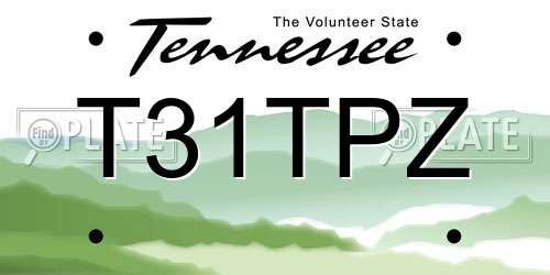 T31TPZ Tennessee License Plate
