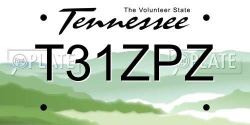 T31ZPZ Tennessee License Plate