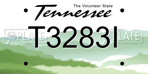 T3283I Tennessee License Plate