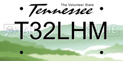 T32LHM Tennessee License Plate