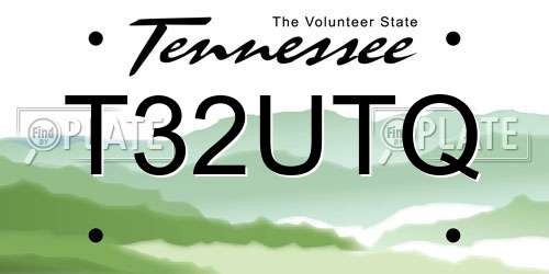T32UTQ Tennessee License Plate