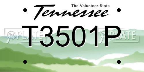 T3501P Tennessee License Plate