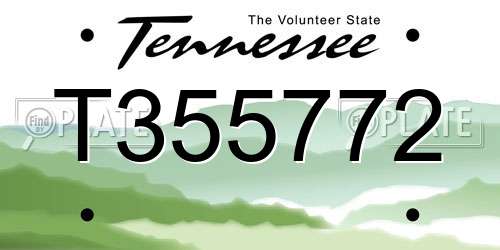 T355772 Tennessee License Plate