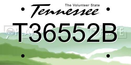 T36552B Tennessee License Plate