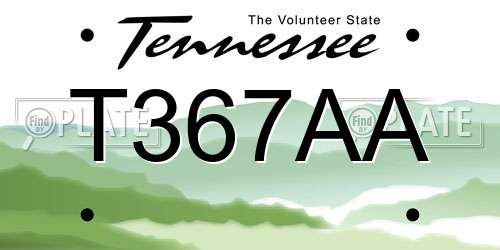 T367AA Tennessee License Plate
