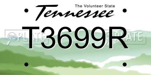 T3699R Tennessee License Plate