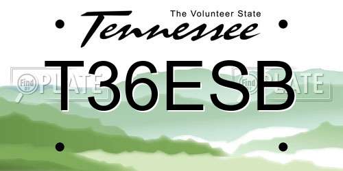 T36ESB Tennessee License Plate