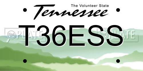 T36ESS Tennessee License Plate