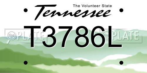 T3786L Tennessee License Plate