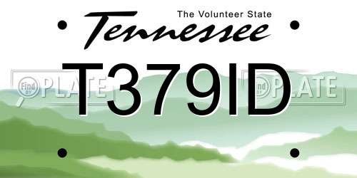 T379ID Tennessee License Plate