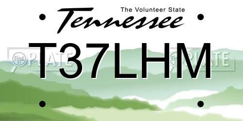 T37LHM Tennessee License Plate