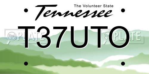T37UTO Tennessee License Plate