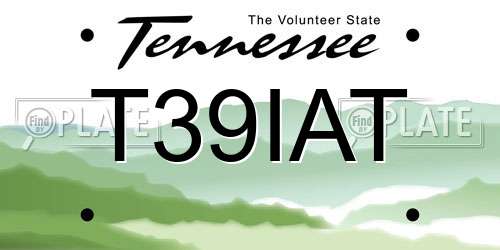 T39IAT Tennessee License Plate
