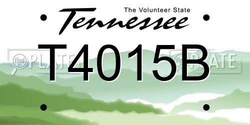 T4015B Tennessee License Plate