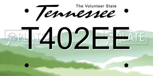 T402EE Tennessee License Plate