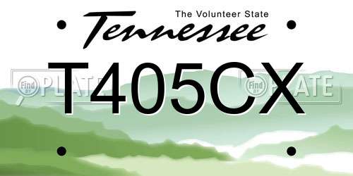 T405CX Tennessee License Plate