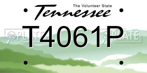 T4061P Tennessee License Plate