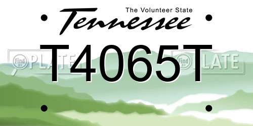 T4065T Tennessee License Plate