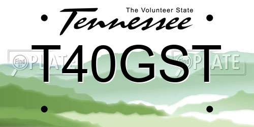 T40GST Tennessee License Plate