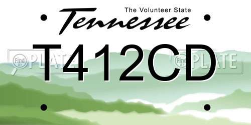 T412CD Tennessee License Plate