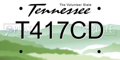T417CD Tennessee License Plate