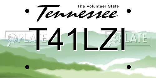 T41LZI Tennessee License Plate