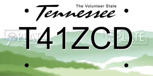 T41ZCD Tennessee License Plate