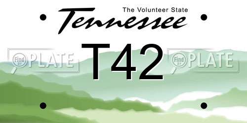T42 Tennessee License Plate
