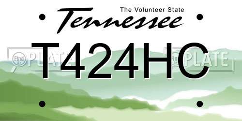 T424HC Tennessee License Plate