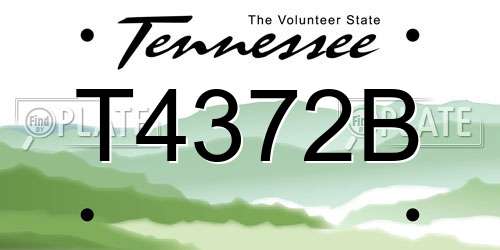 T4372B Tennessee License Plate