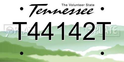 T44142T Tennessee License Plate